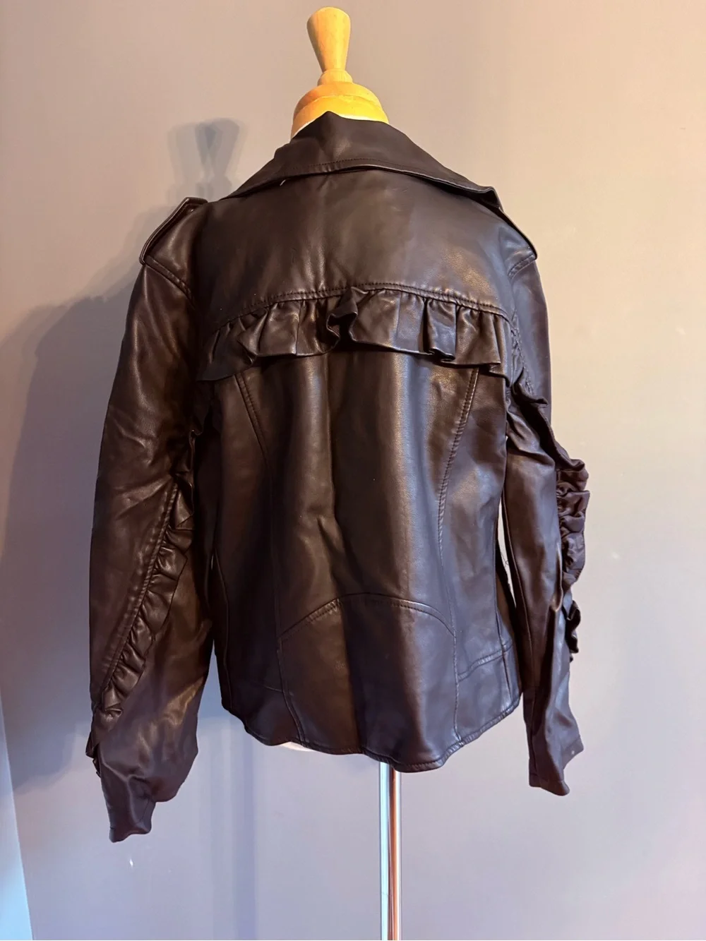 C&C California Black Faux Leather Moto Jacket for Kids